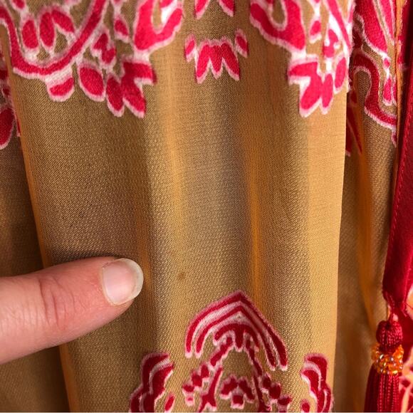 Hale Bob orange and pink sheer floral silk top size Large - Picture 9 of 16